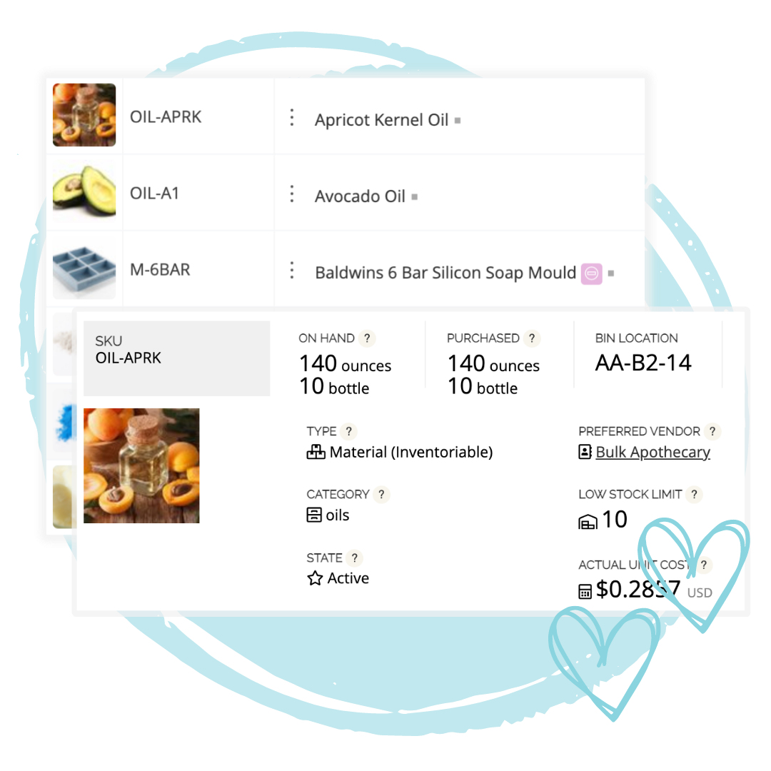 Material inventory tracking